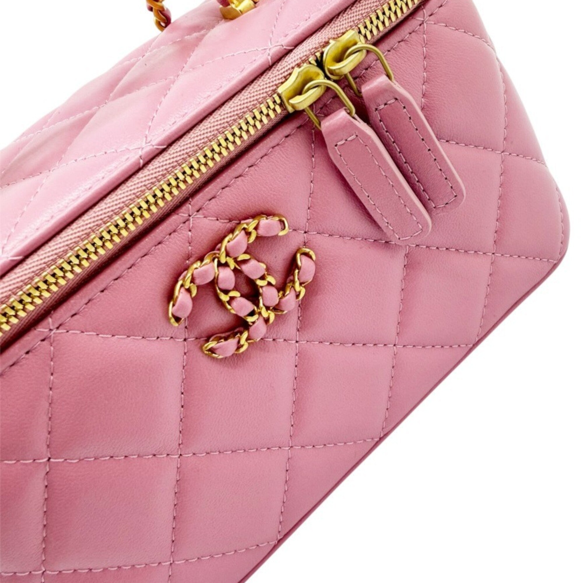 Chanel Pink Leather Handbag Shoulder Bag