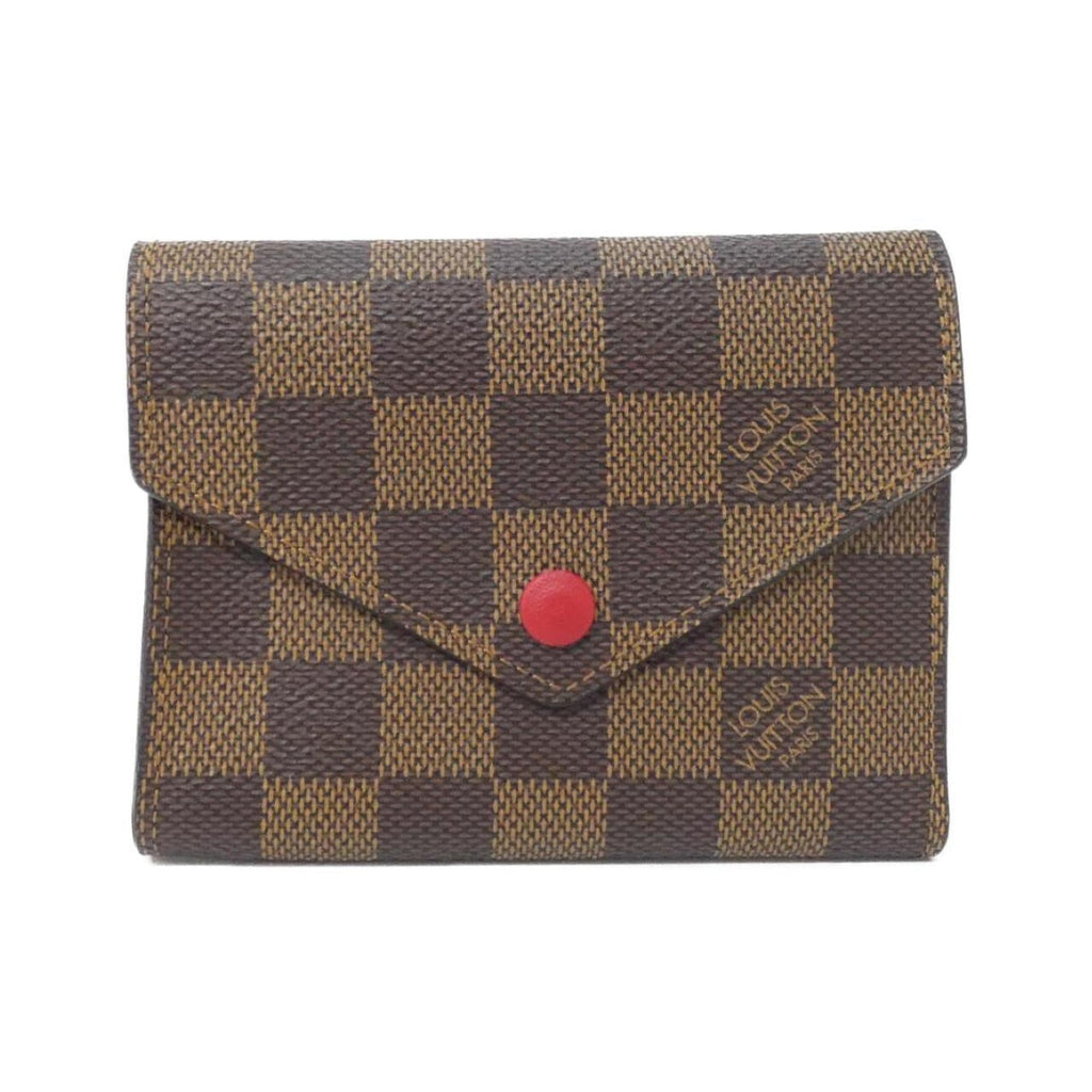 Louis Vuitton Ebene Rouge Coated Canvas Wallet (Tri-Fold)