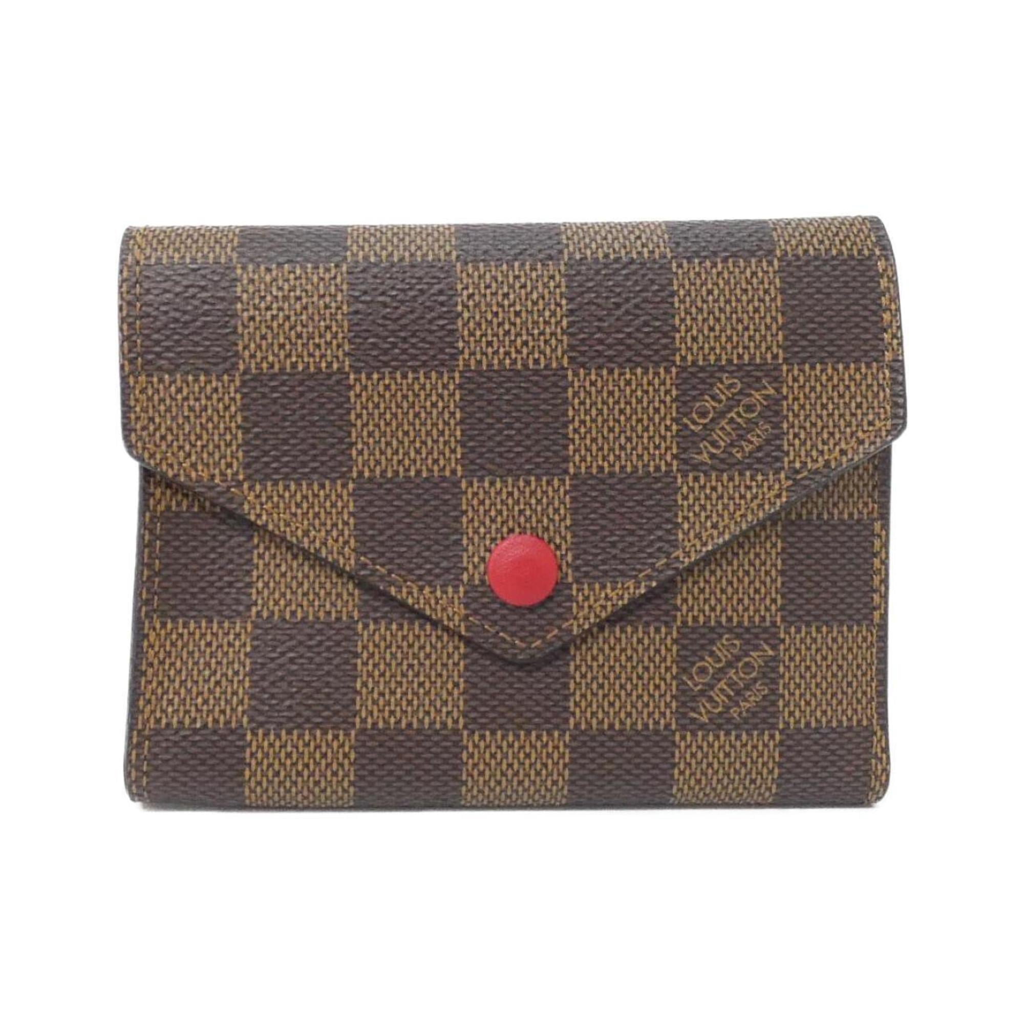 Louis Vuitton Ebene Rouge Coated Canvas Wallet (Tri-Fold)
