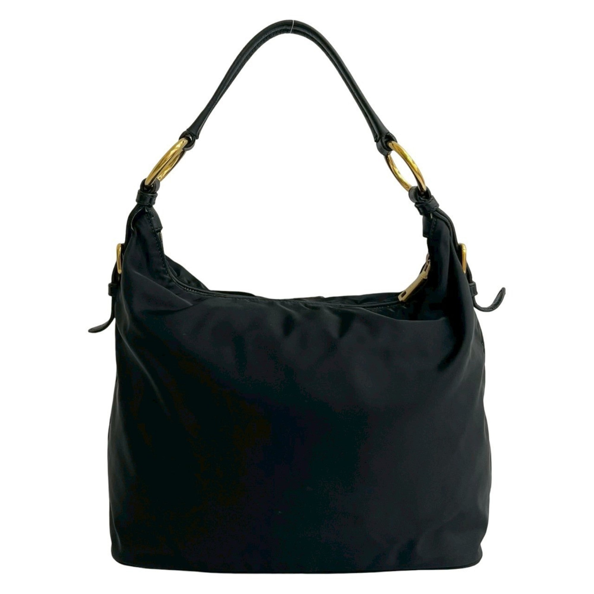 Prada Black Nylon Leather Handbag Shoulder Bag Tote Bag