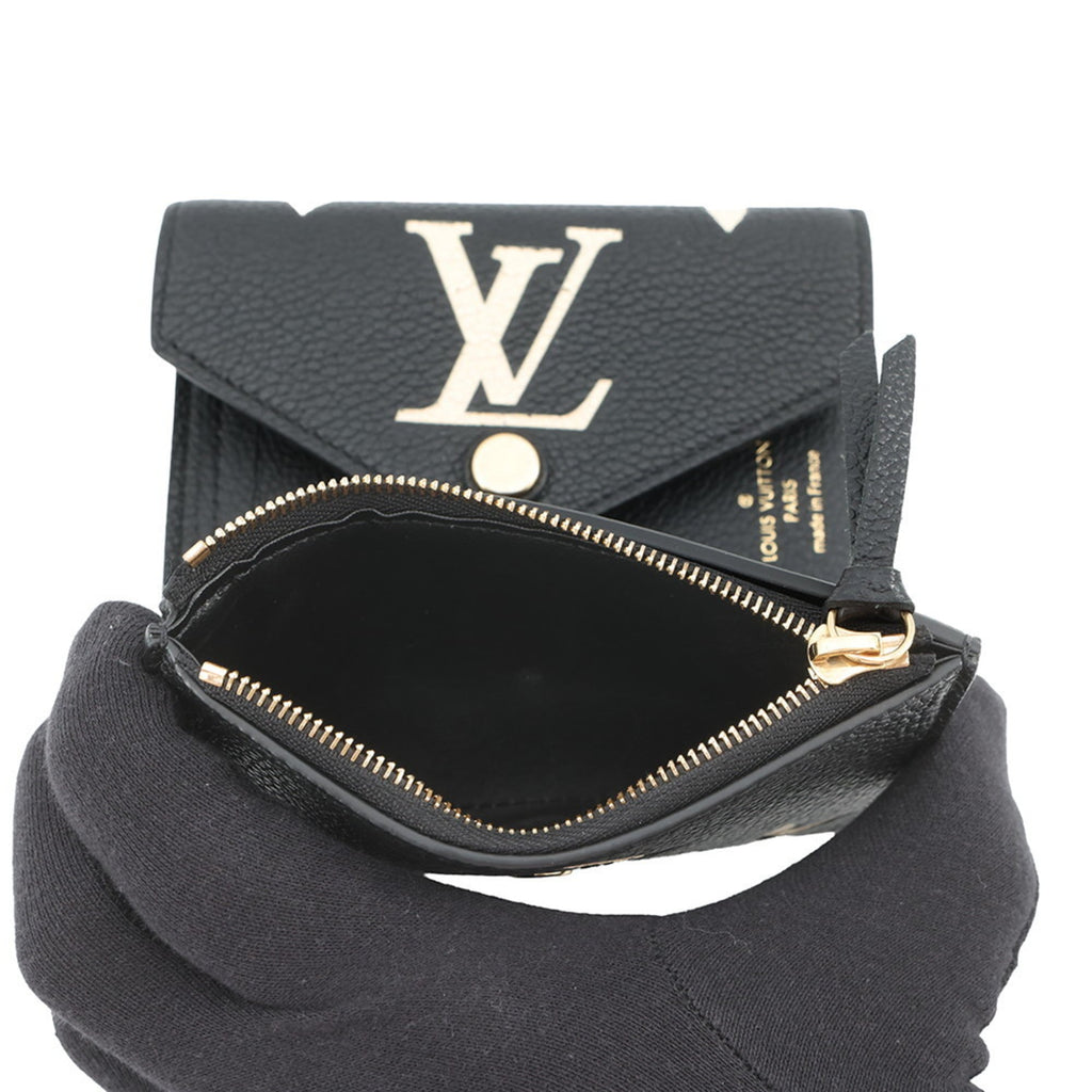 Louis Vuitton Beige Bicolor Black Monogram Monogram Empreinte Wallet (Tri-Fold)