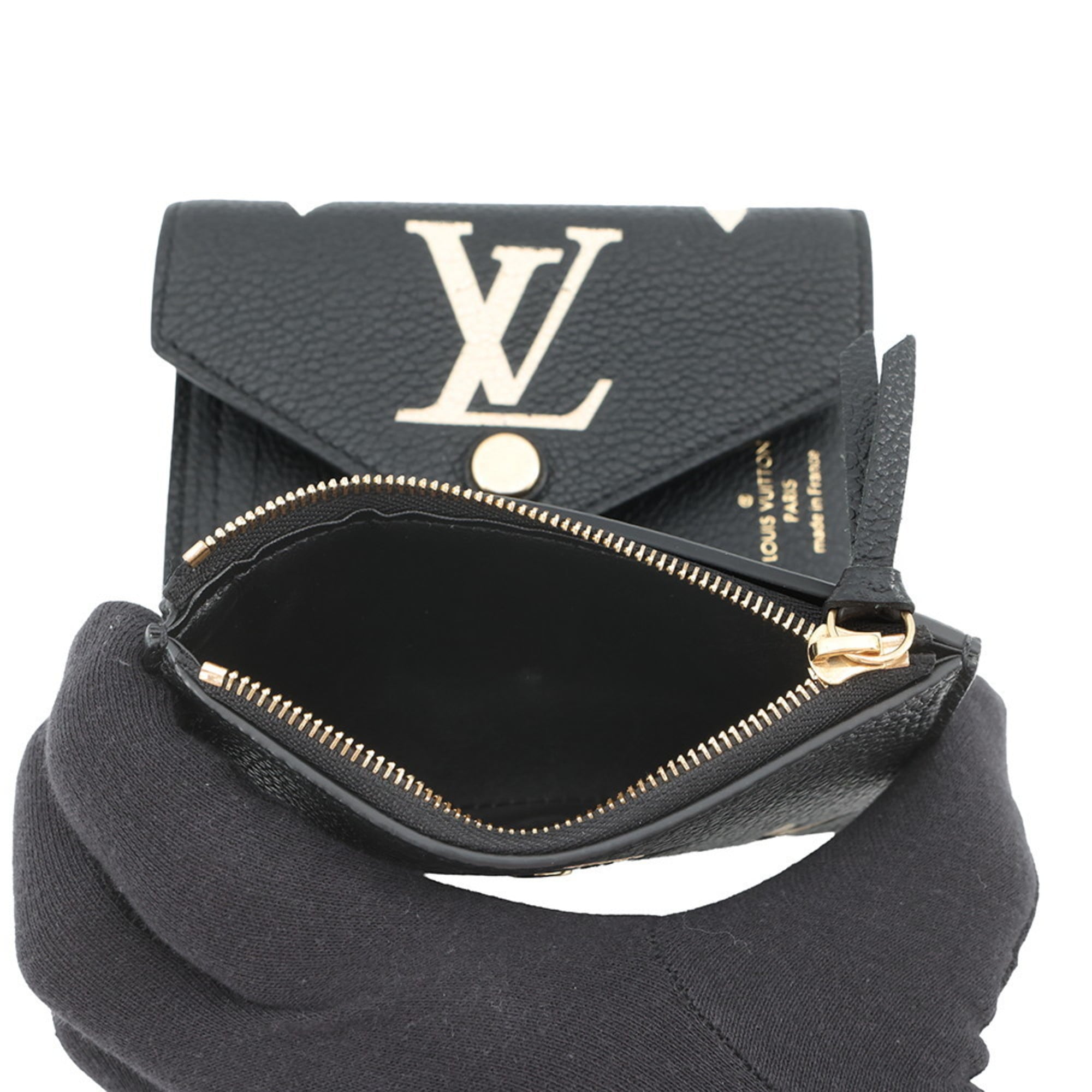 Louis Vuitton Beige Bicolor Black Monogram Monogram Empreinte Wallet (Tri-Fold)