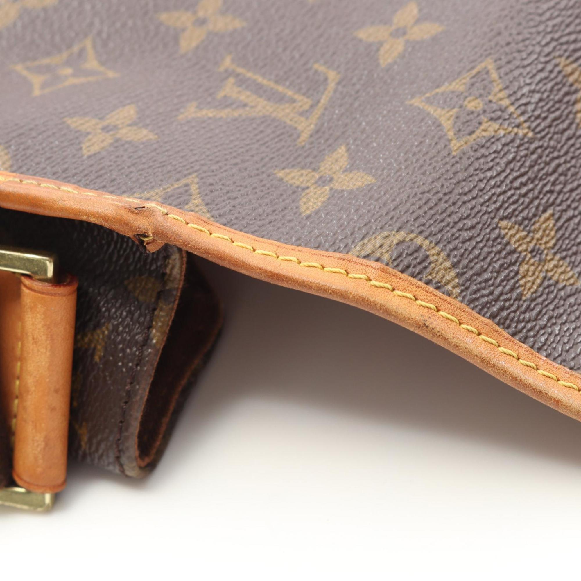 Louis Vuitton Brown Coated Canvas Leather Shoulder Bag