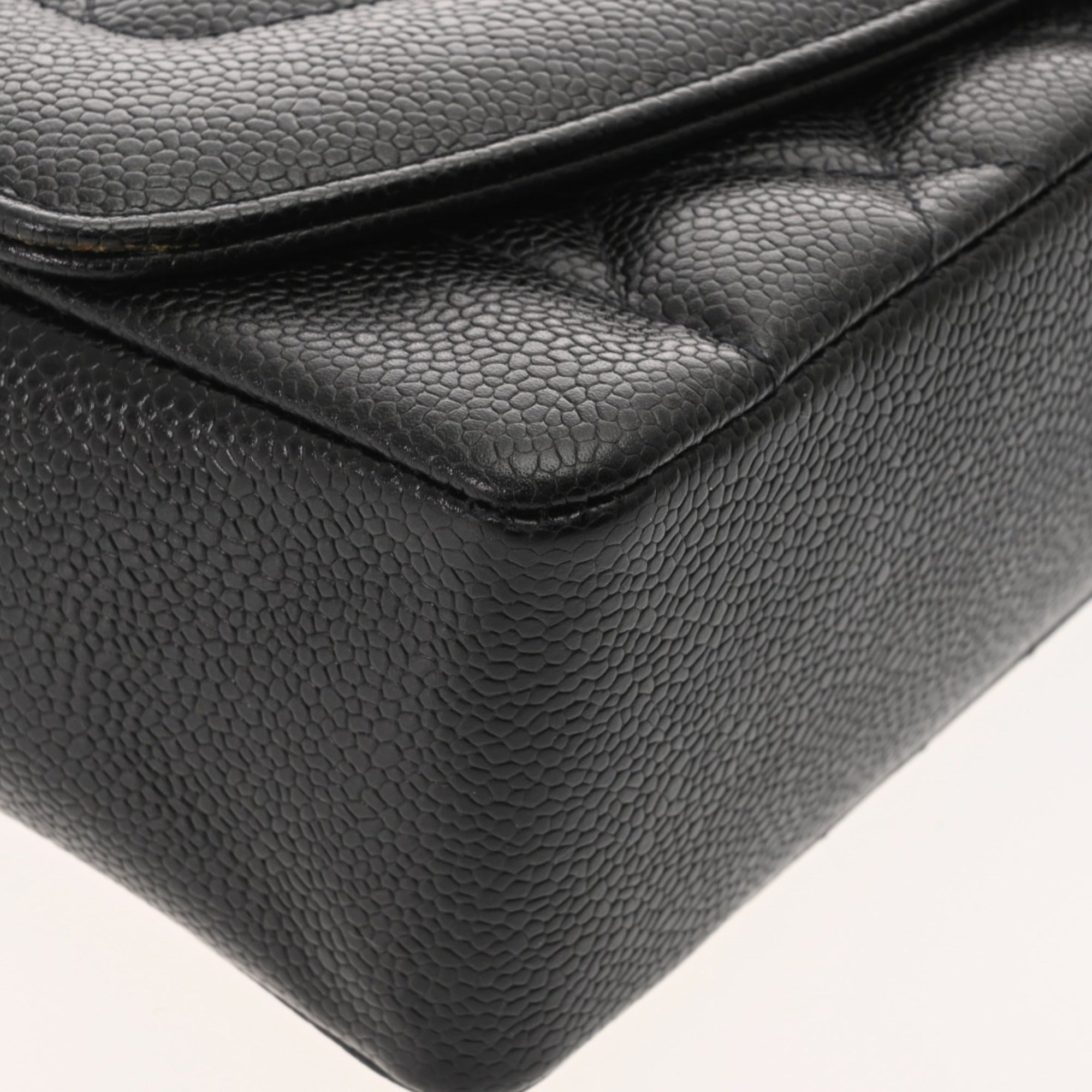 Chanel Black Grained Calfskin Shoulder Bag