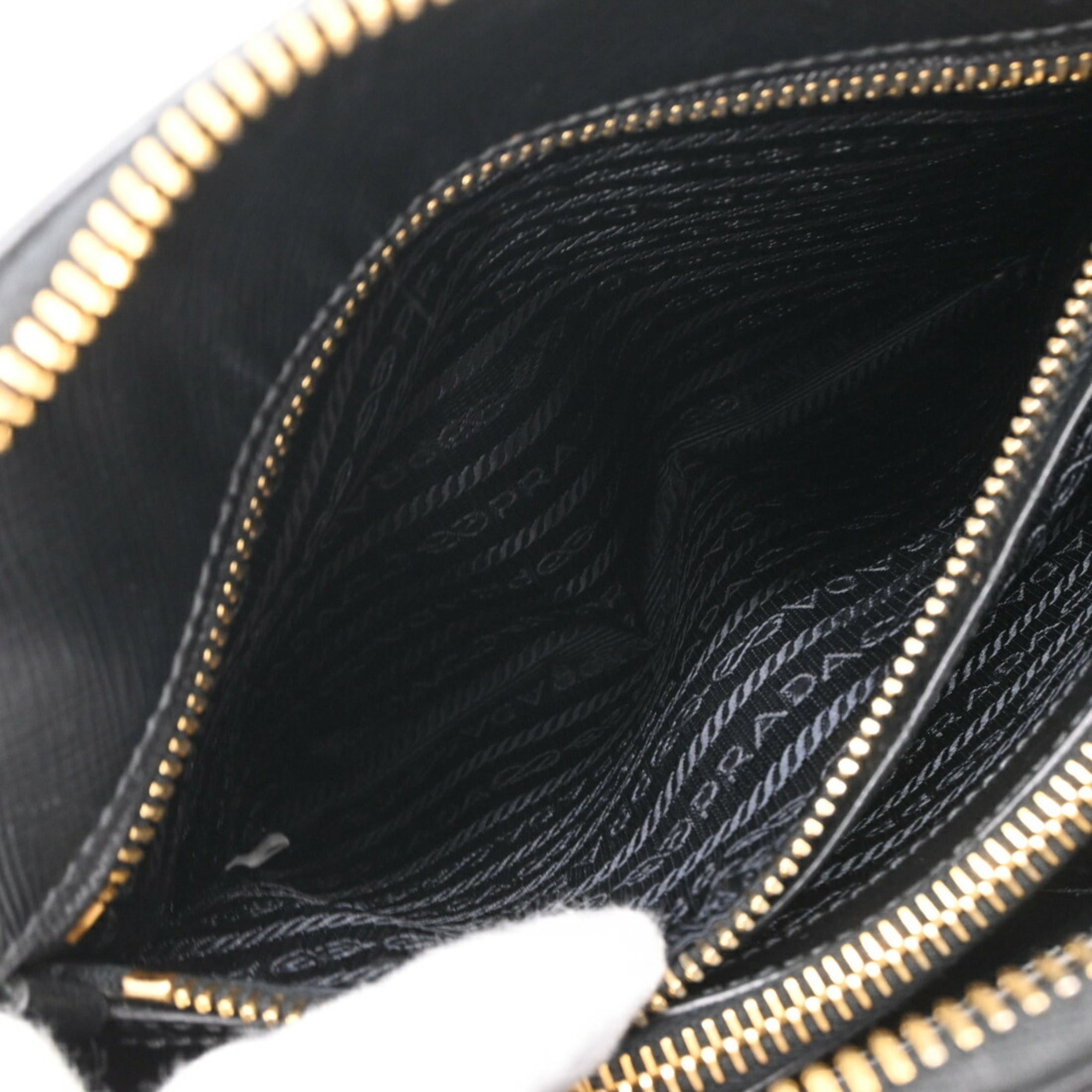 Prada Black Saffiano Triangle Handbag