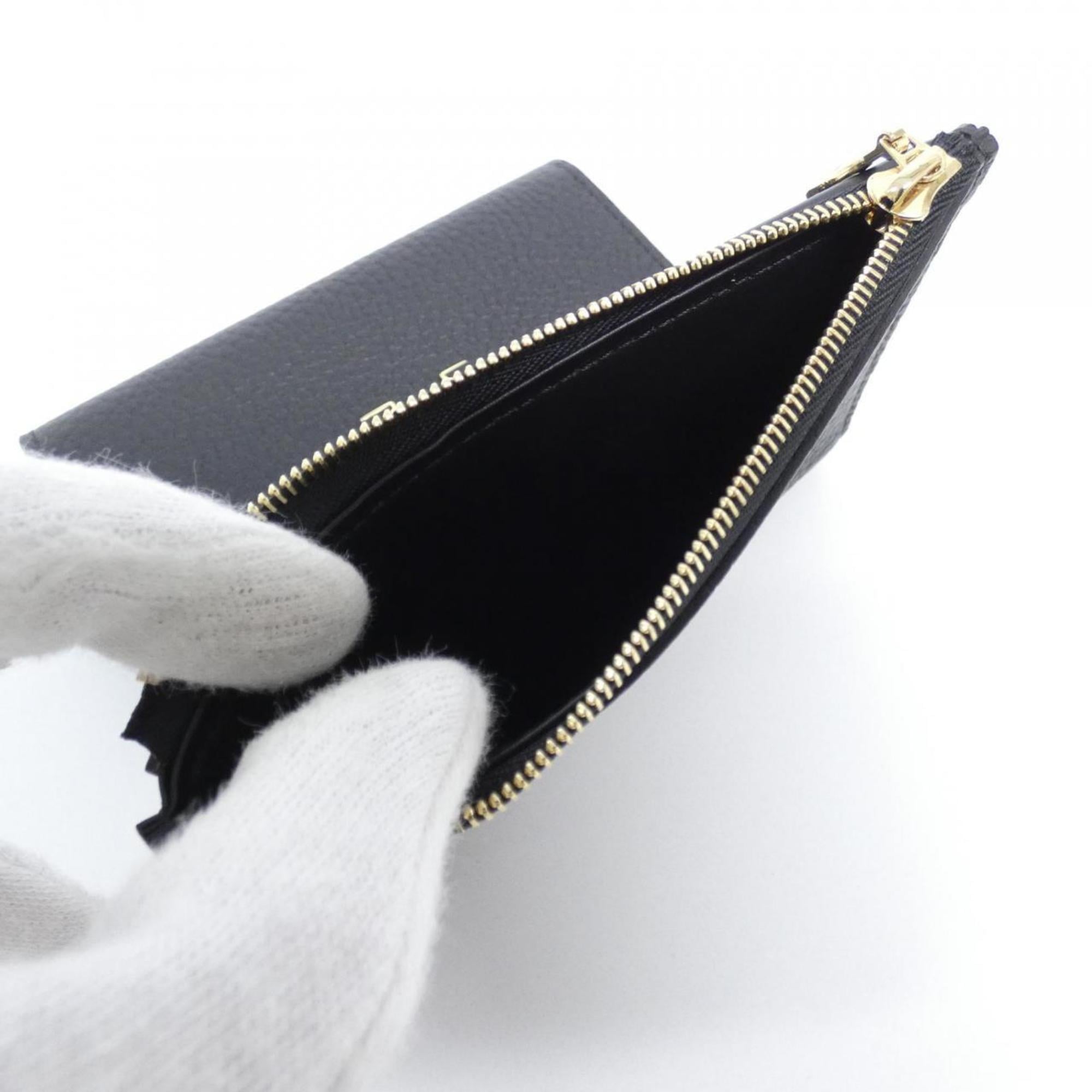Louis Vuitton Black Leather Wallet (Tri-Fold)