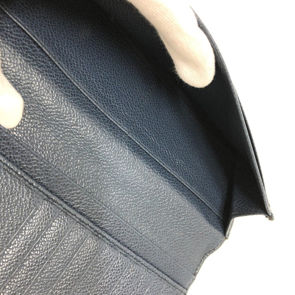 Prada Blue Leather Long Wallet (Bi-Fold)
