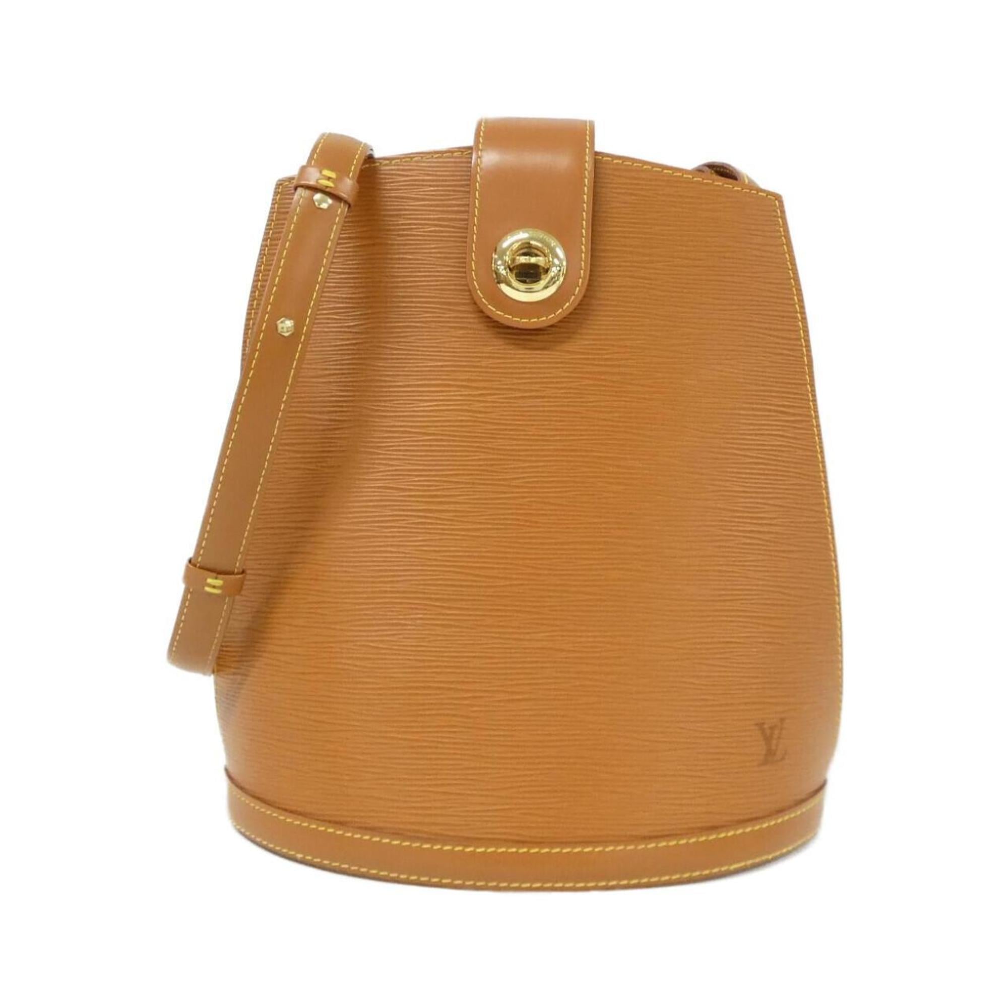 Louis Vuitton Gold Brown Leather Shoulder Bag