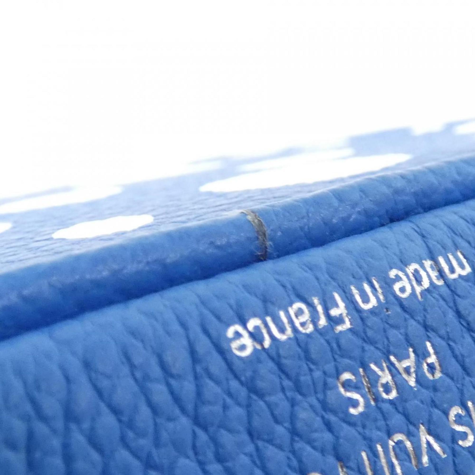 Louis Vuitton Blanc Blue Leather Shoulder Bag