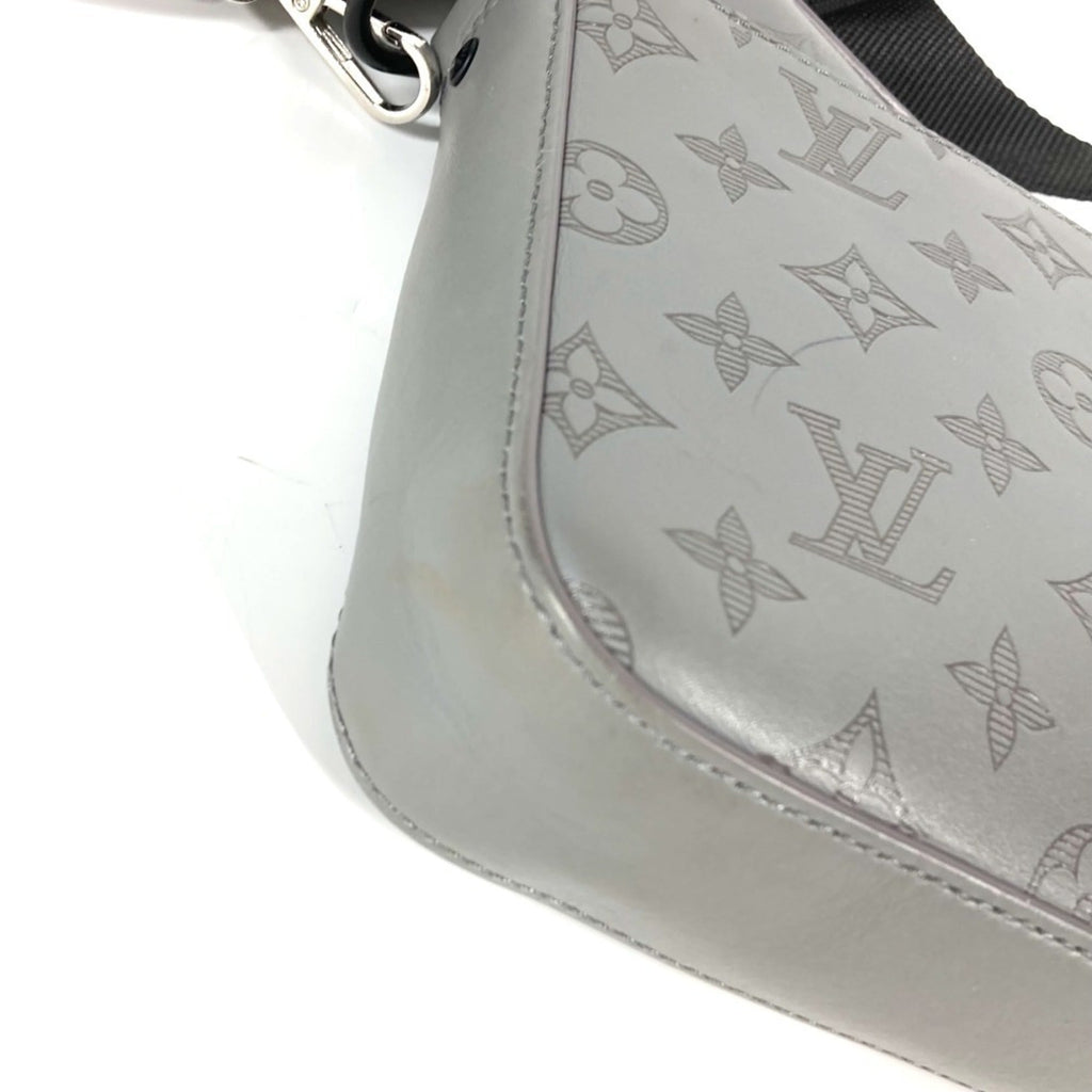 Louis Vuitton Gray Monogram Shadow Clutch Bag Shoulder Bag