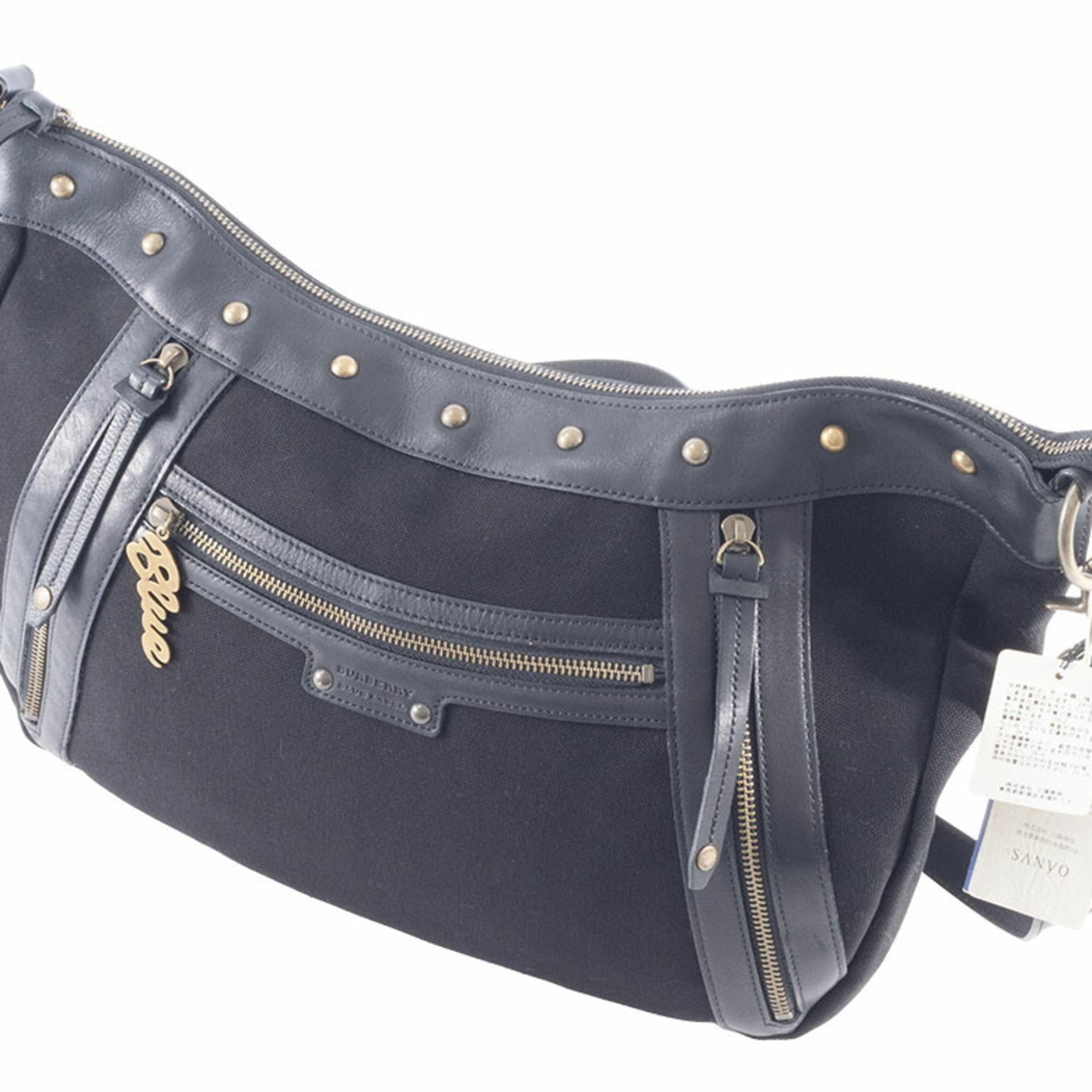Burberry Black Canvas Leather Shoulder Bag