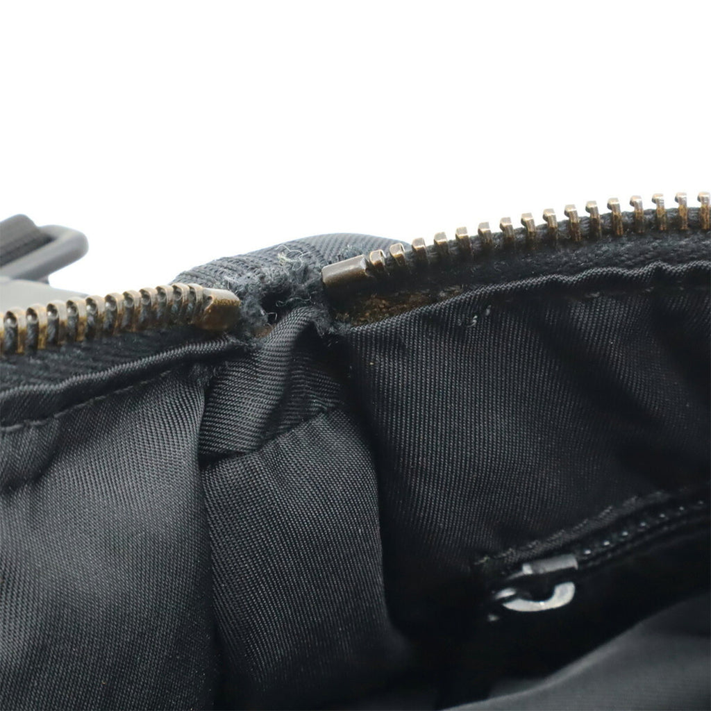 Chanel Black Nylon Jacquard Leather Shoulder Bag Sling Bag