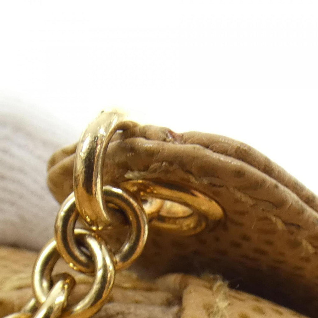 Chanel Beige Grained Calfskin Shoulder Bag