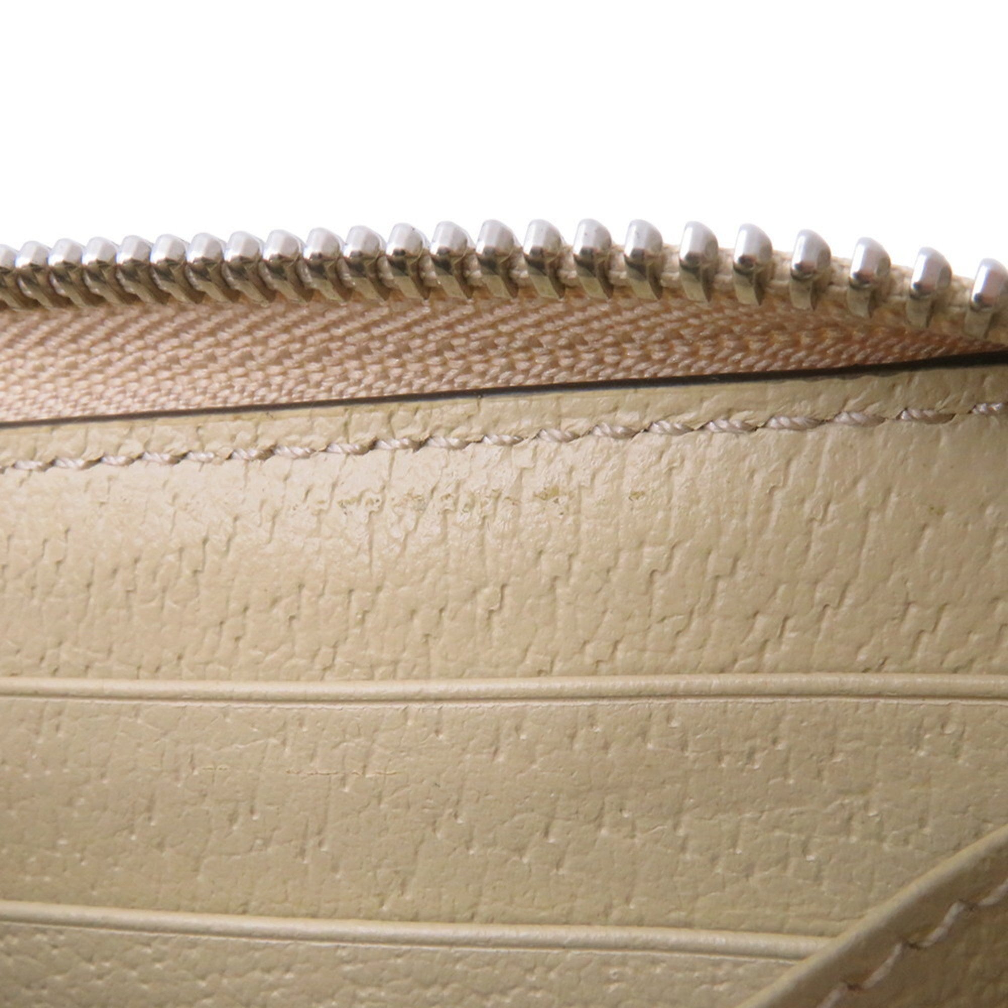Gucci Beige Gray Nylon Leather Long Wallet (Bi-Fold) (Pre-Owned)