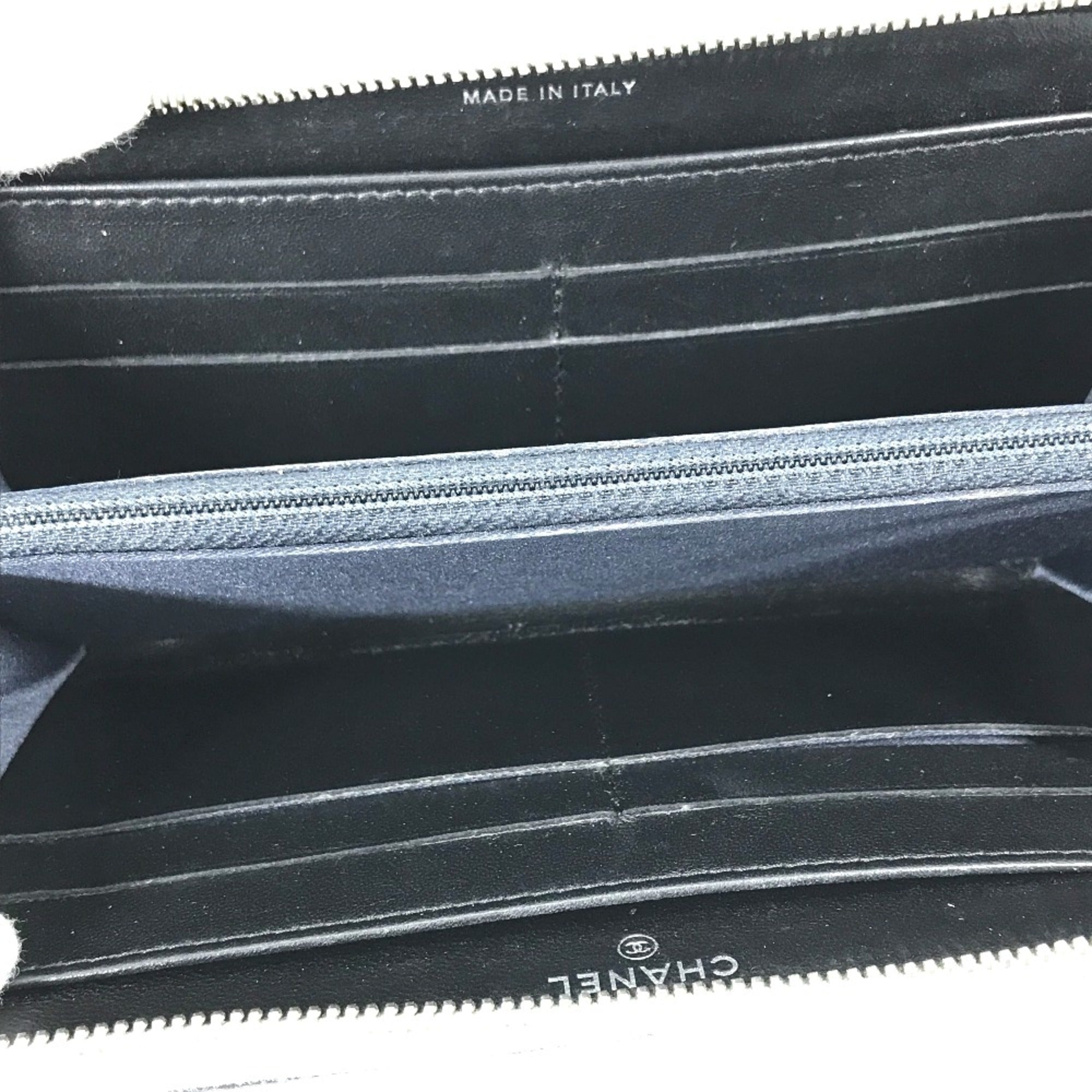 Chanel Black Leather Long Wallet (Bi-Fold)