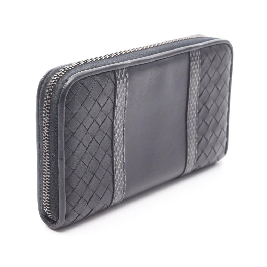 Bottega Veneta Black Leather Long Wallet (Bi-Fold)