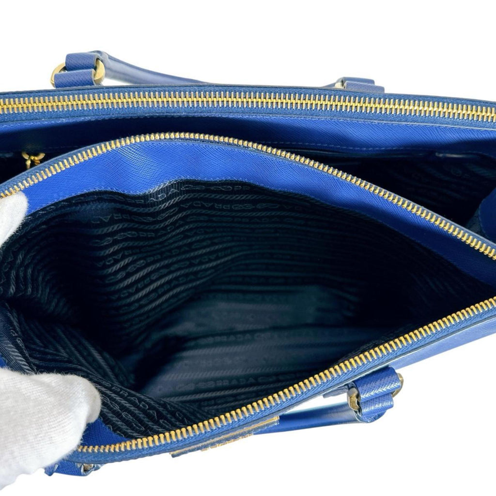 Prada Blue Leather Handbag Shoulder Bag