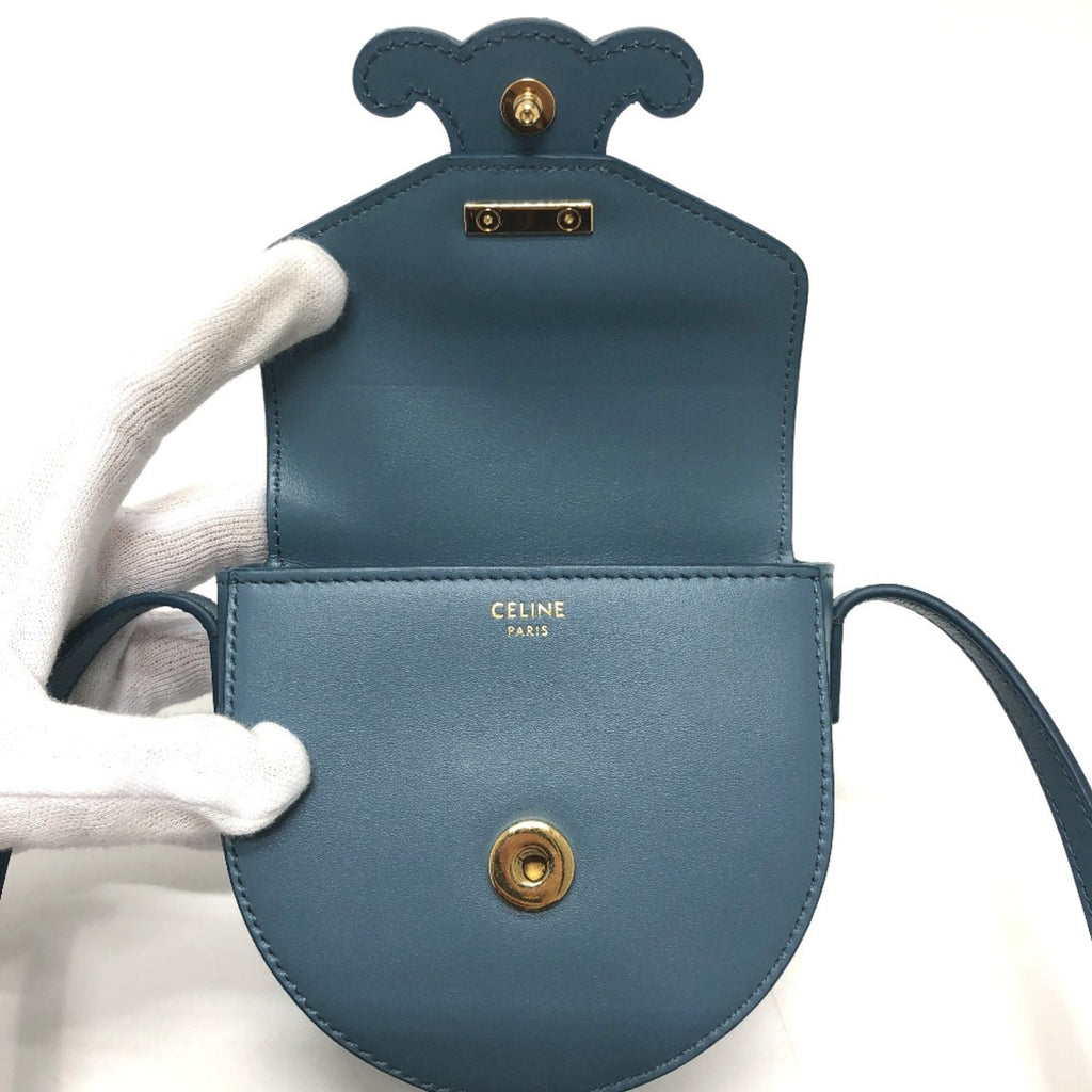 Celine Blue Leather Shoulder Bag