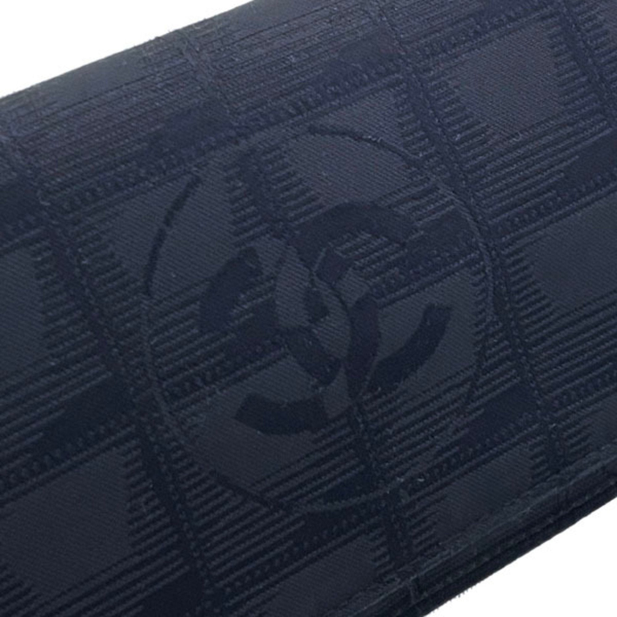 Chanel Black Leather Nylon Long Wallet (Bi-Fold)