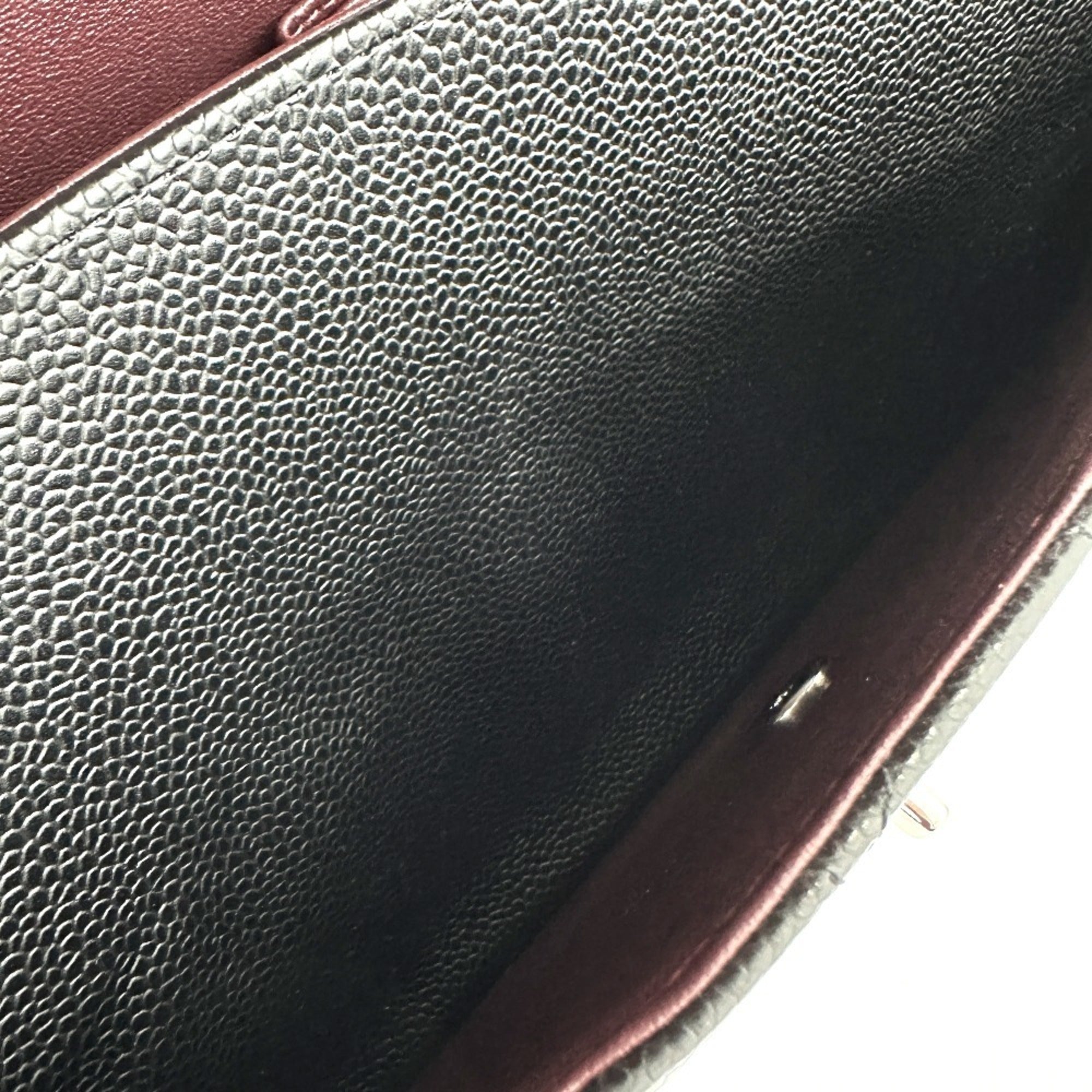 Chanel Black Grained Calfskin Shoulder Bag