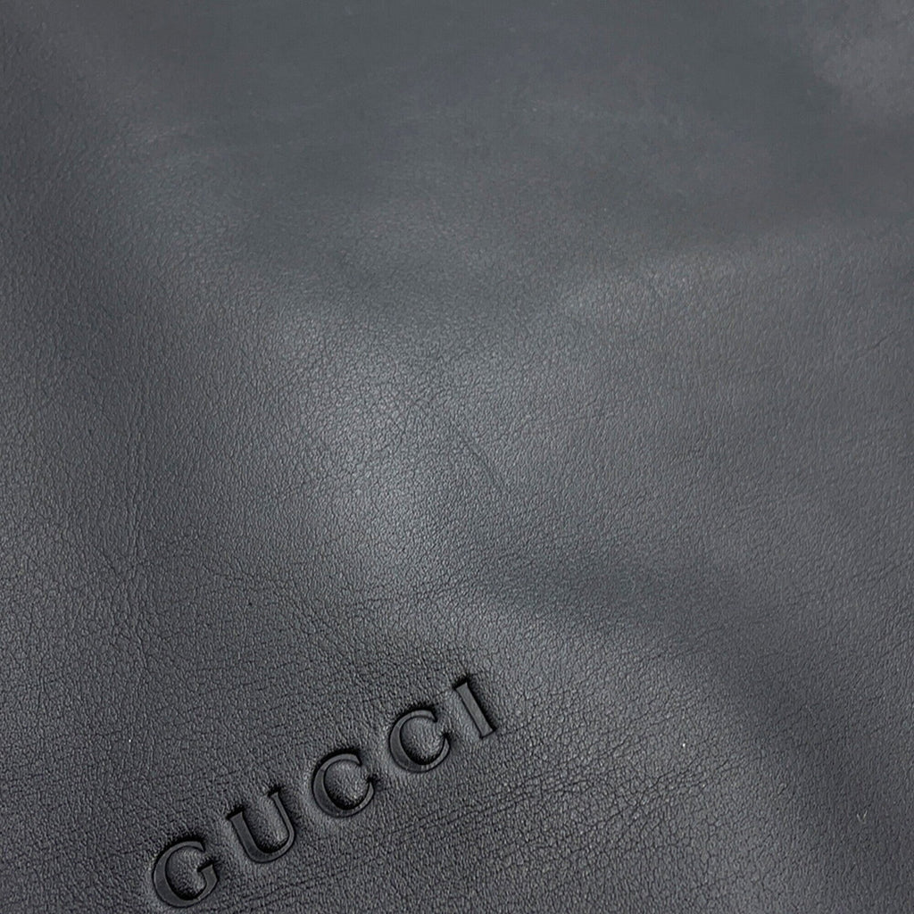 Gucci Black Leather Handbag Tote Bag (Pre-Owned)