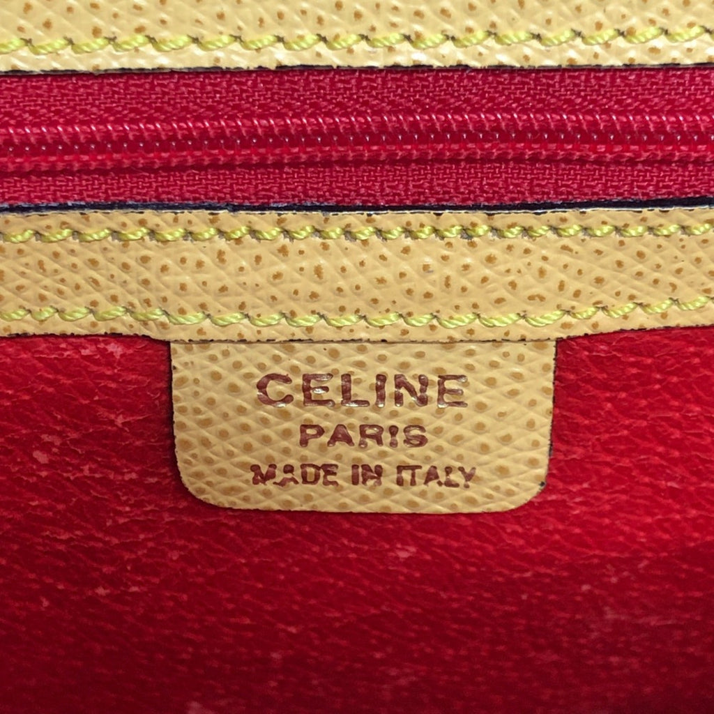 Celine Yellow Leather Shoulder Bag