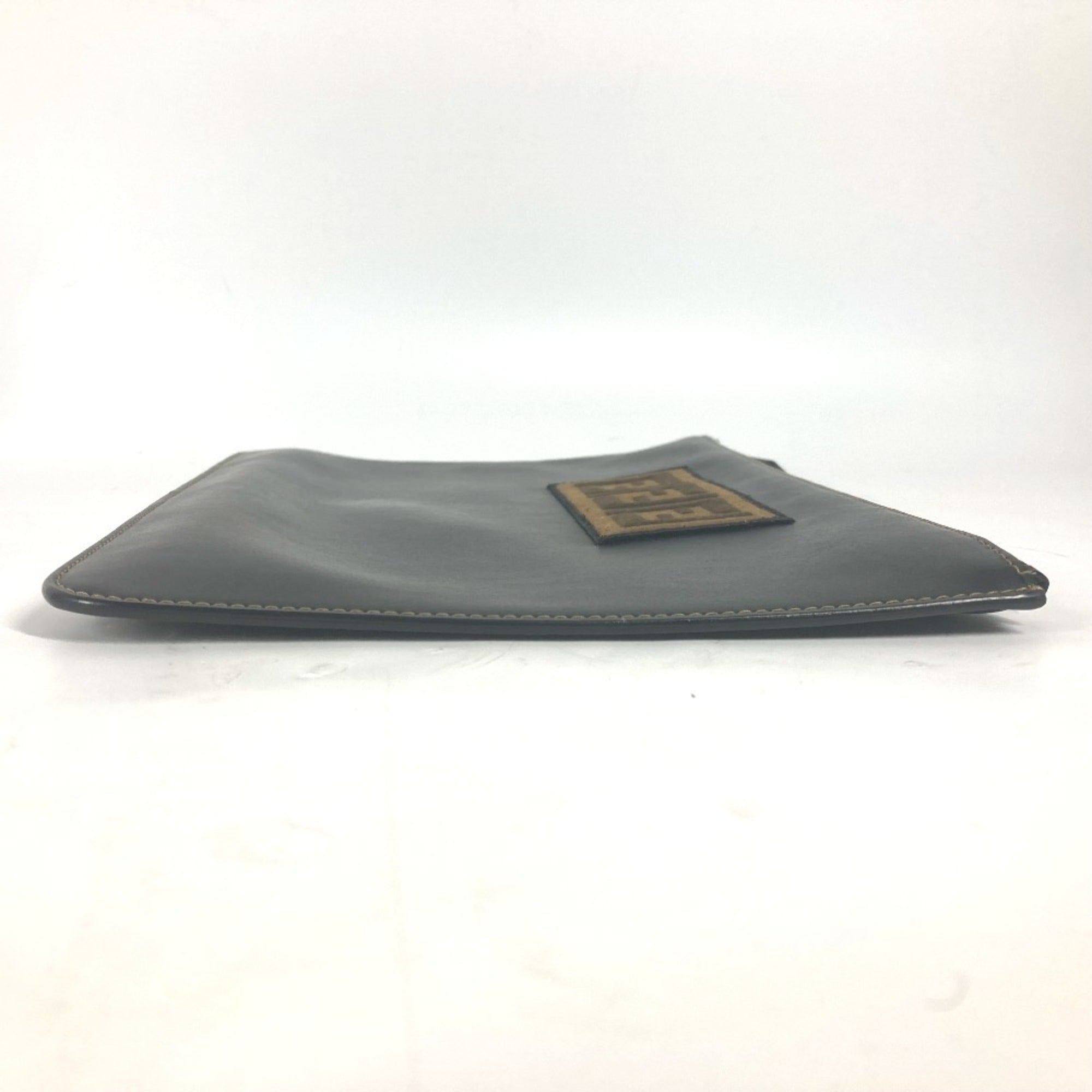 Fendi Black Brown Leather Clutch Bag