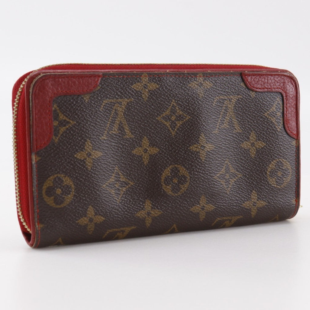Louis Vuitton Monogram Brown Cerise Red Color Monogram Long Wallet