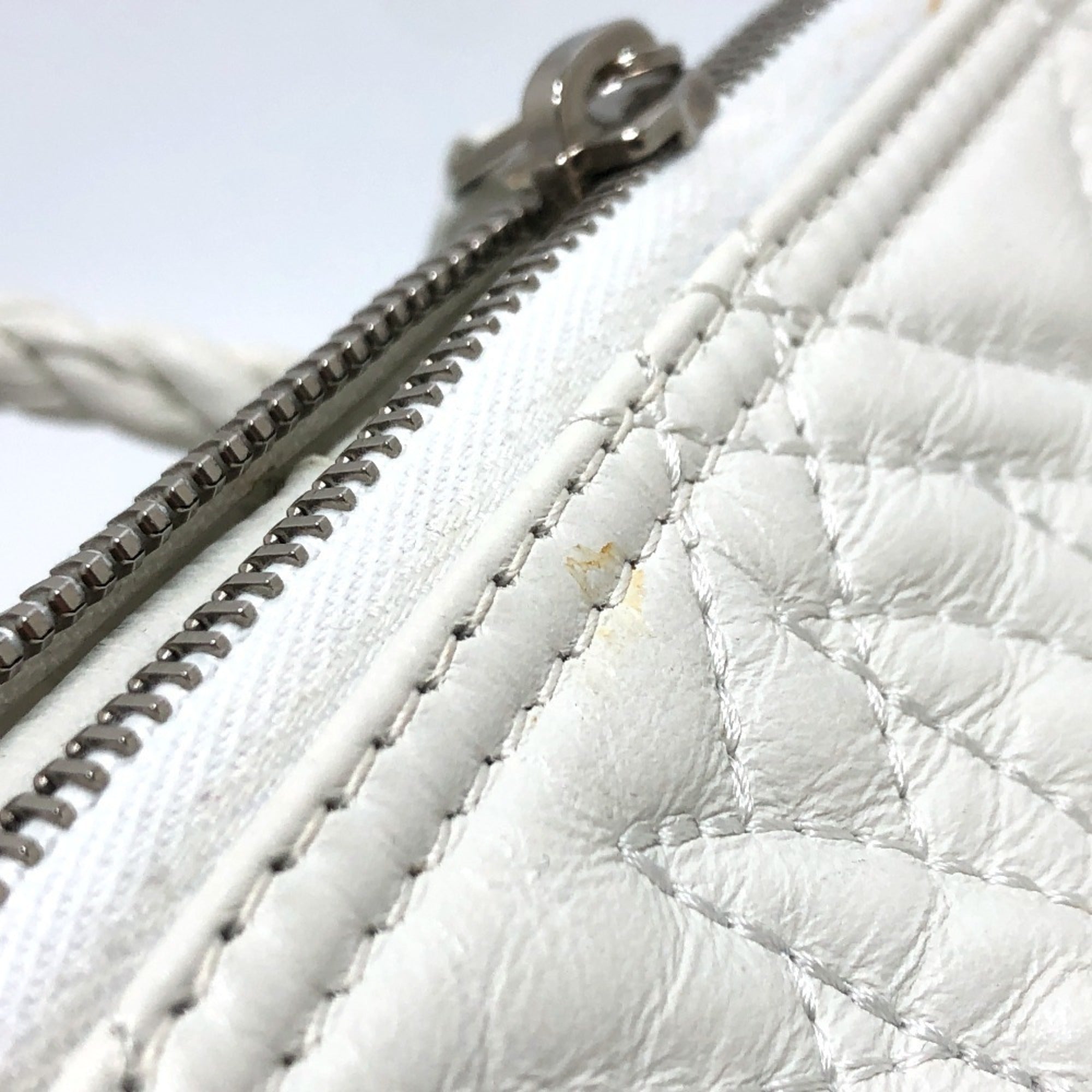 Balenciaga White Leather Hand