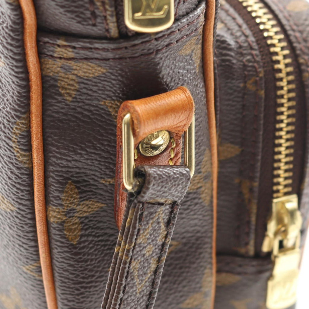 Louis Vuitton Brown Coated Canvas Leather Shoulder Bag