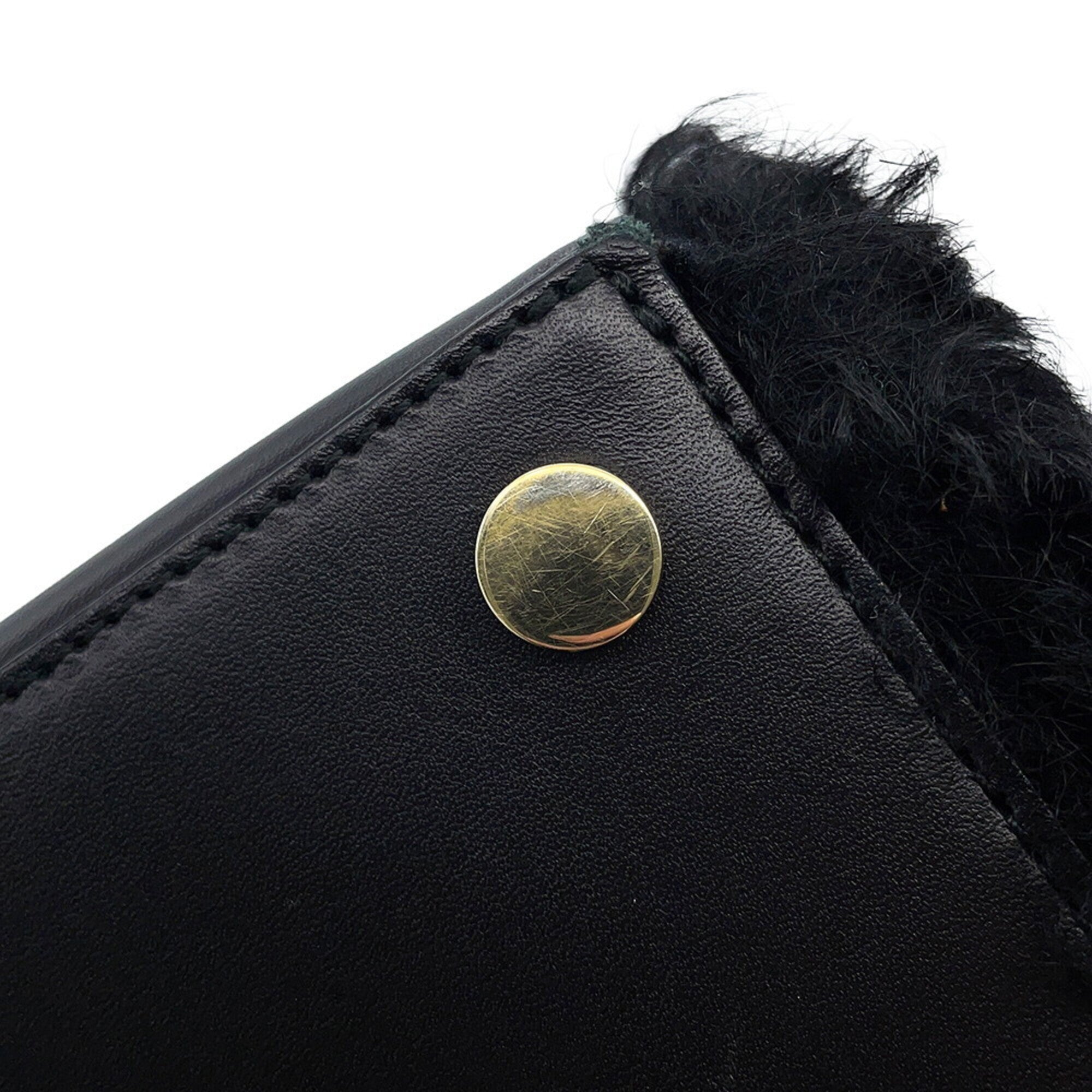 Balenciaga Black Fur Handbag Shoulder