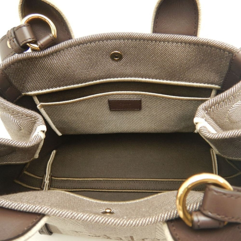 Chloé Brown Canvas Leather Tote Bag (Pre-Owned)