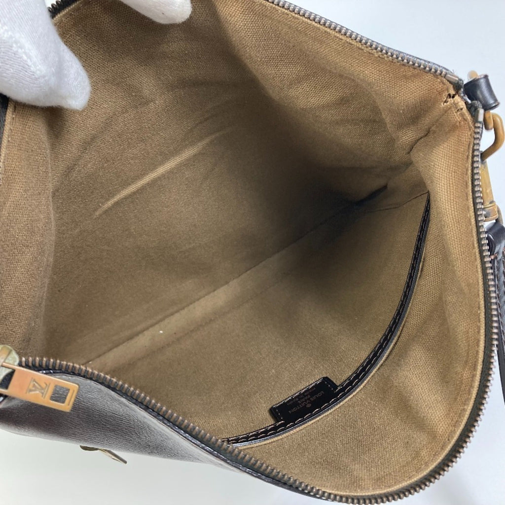 Louis Vuitton Brown Coffee Utah Leather Pochette Shoulder Bag