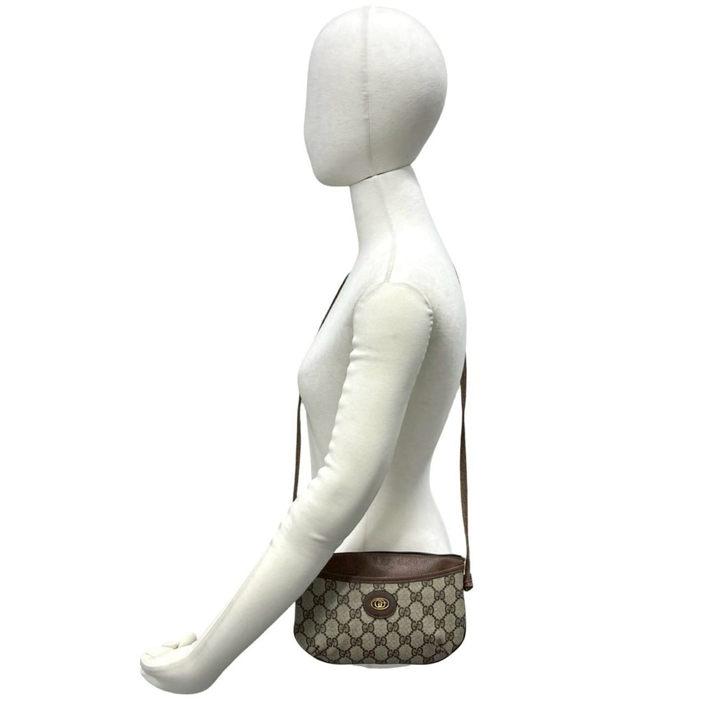 Gucci Brown Pvc Leather Pochette Shoulder Bag (Pre-Owned)