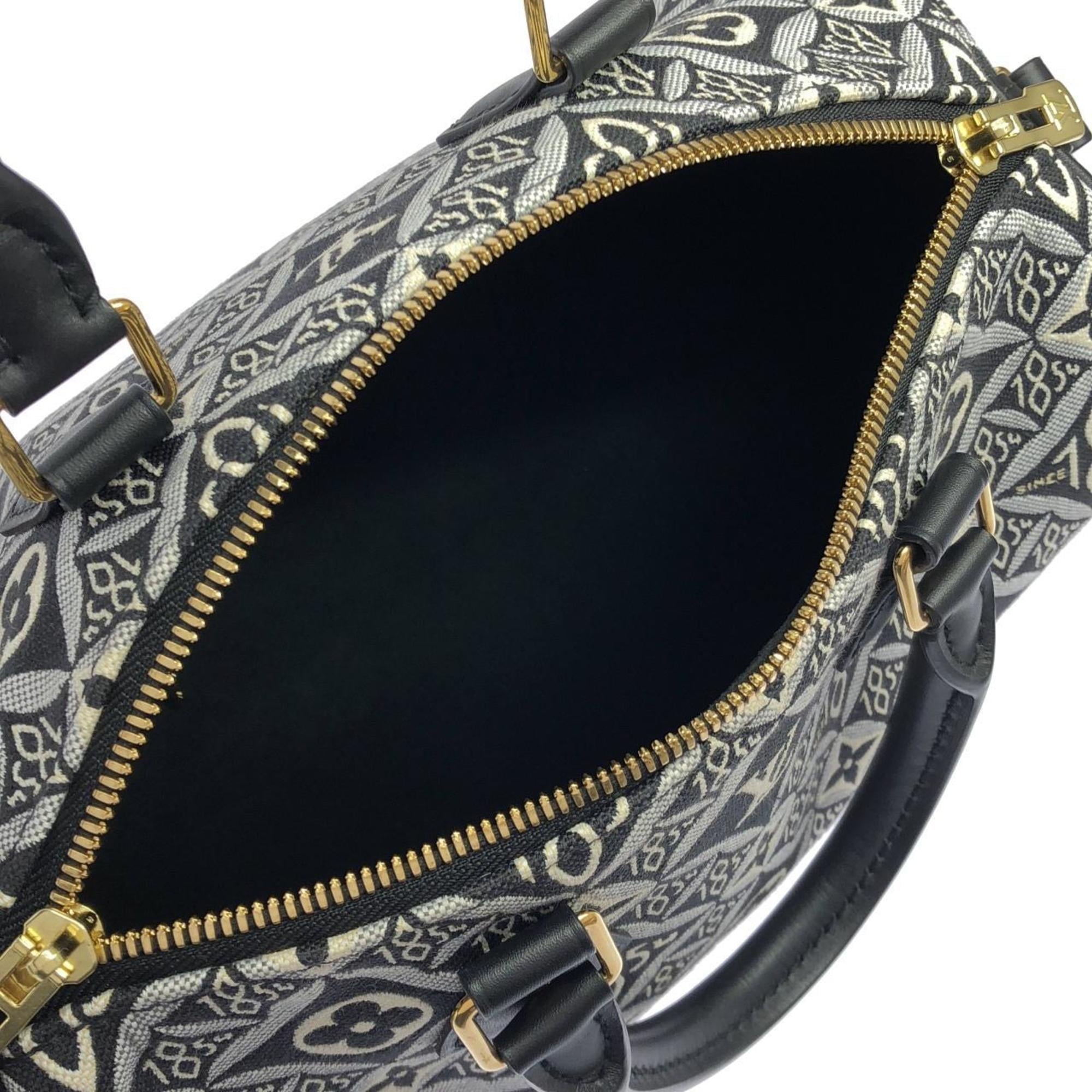 Louis Vuitton Black Jacquard Boston Bag