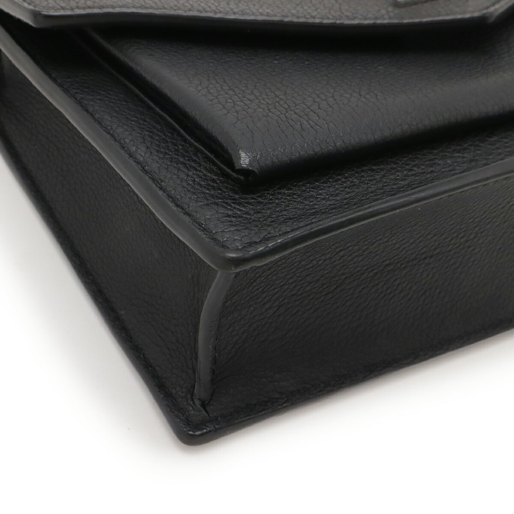 Louis Vuitton Noir Leather Clutch Bag Pochette Shoulder Bag