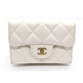 Chanel White Grained Calfskin Wallet (Tri-Fold)