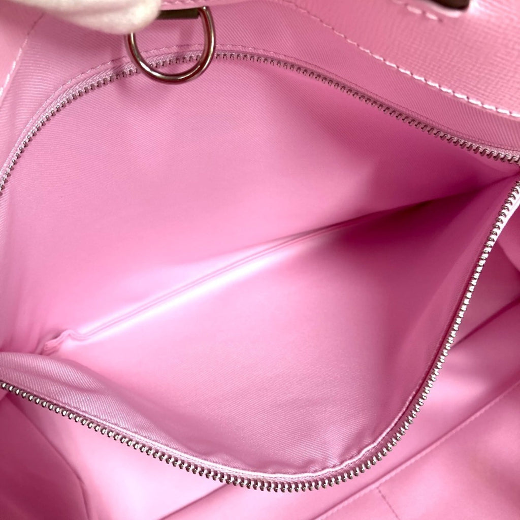 Louis Vuitton Pink Leather Shopping Bag Shoulder Bag Tote Bag