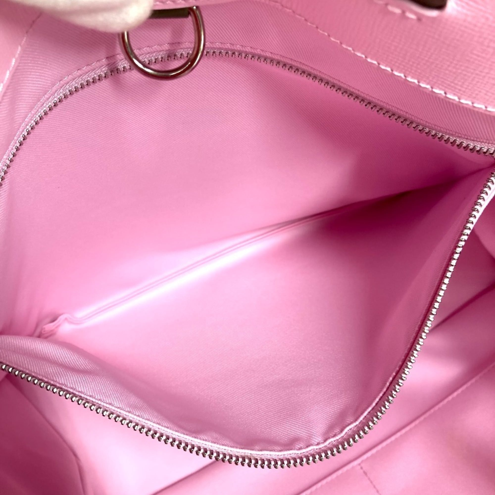 Louis Vuitton Pink Leather Shopping Bag Shoulder Bag Tote Bag