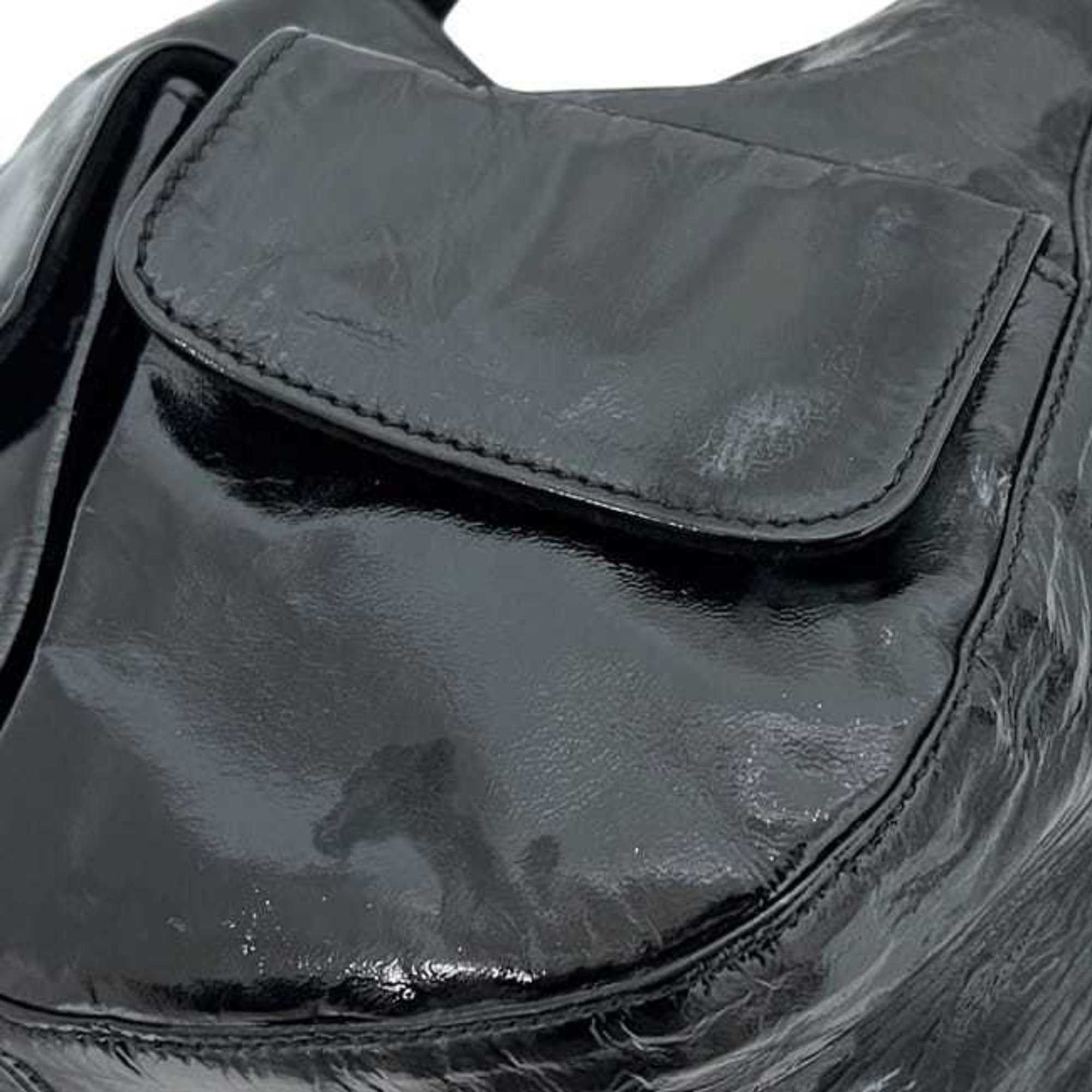 Prada Black Nero Patent Leather Handbag Tote Bag