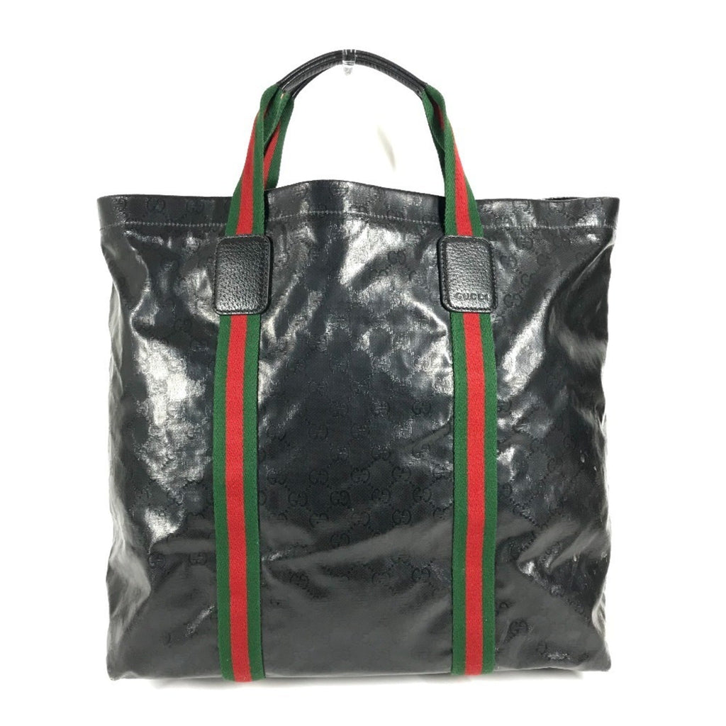 Gucci Black Coated Canvas Handbag Tote Bag (Pre-Owned)
