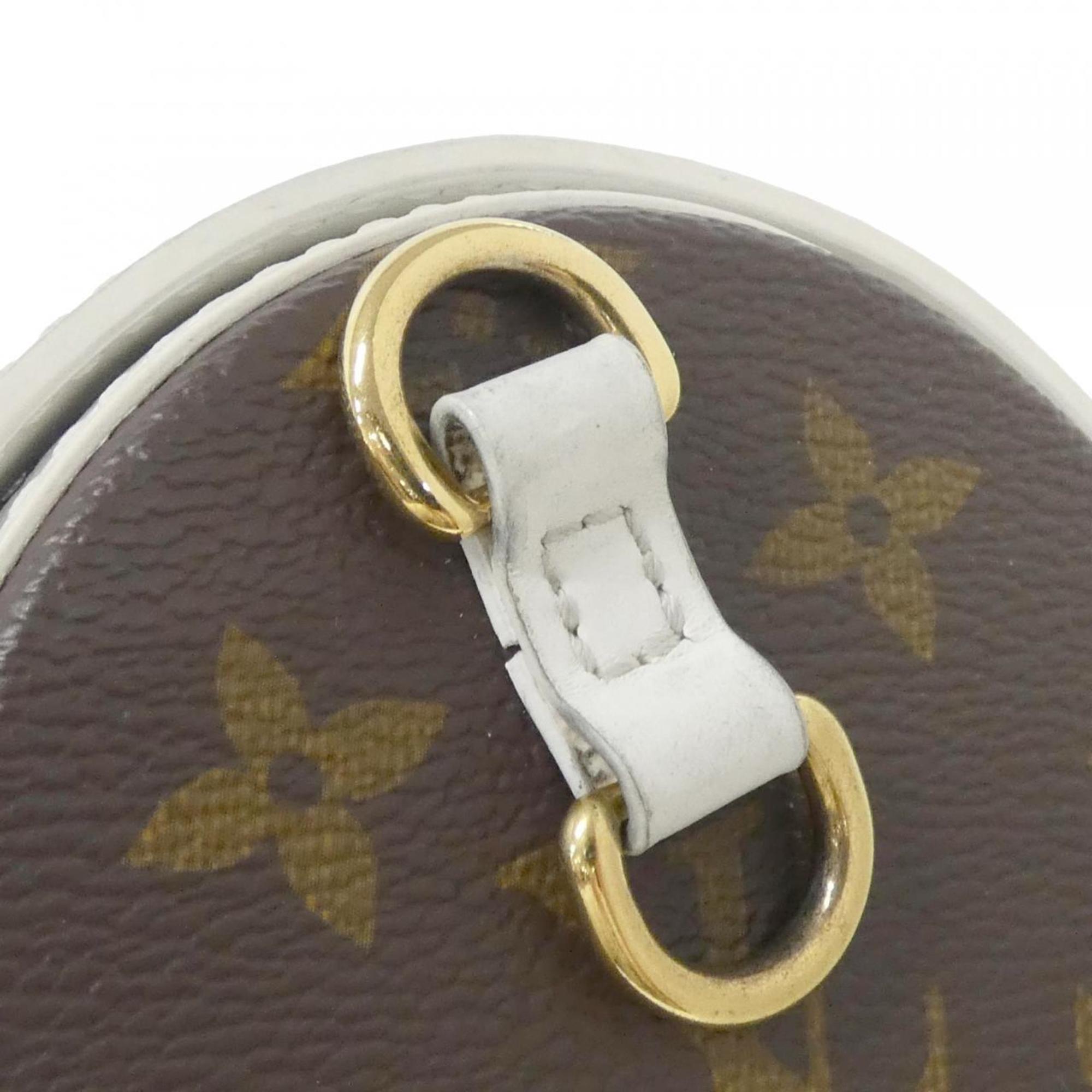 Louis Vuitton Brown White Coated Canvas Leather Shoulder Bag