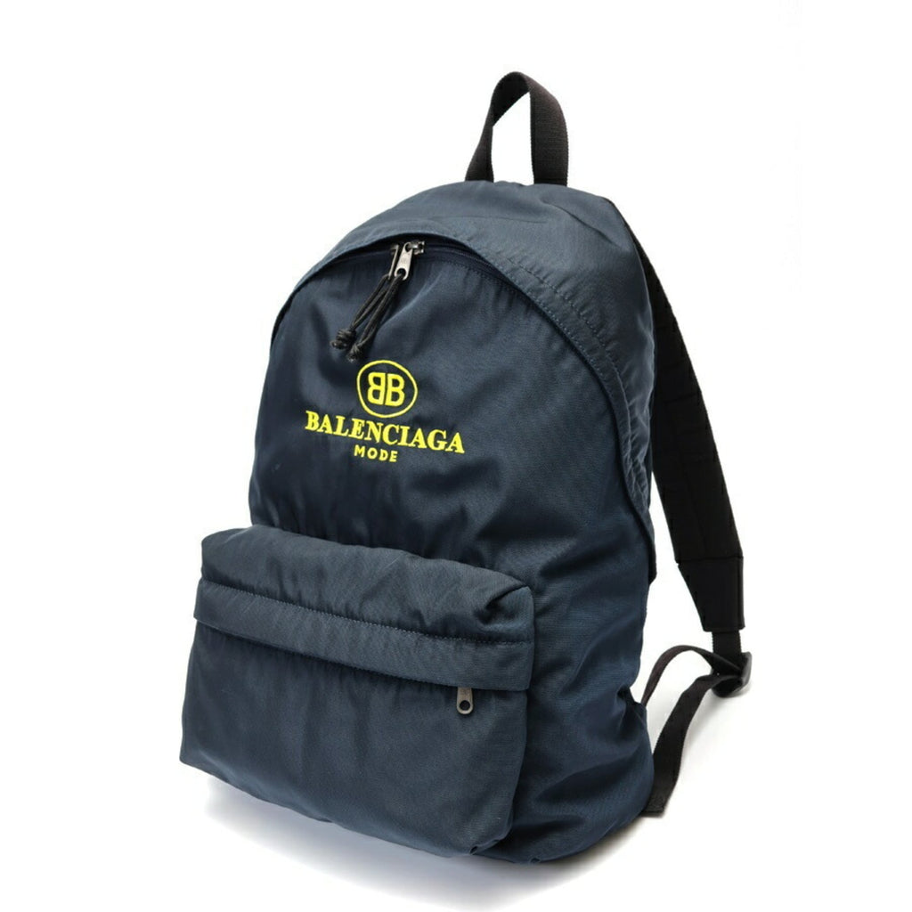 Balenciaga Navy Nylon Backpack