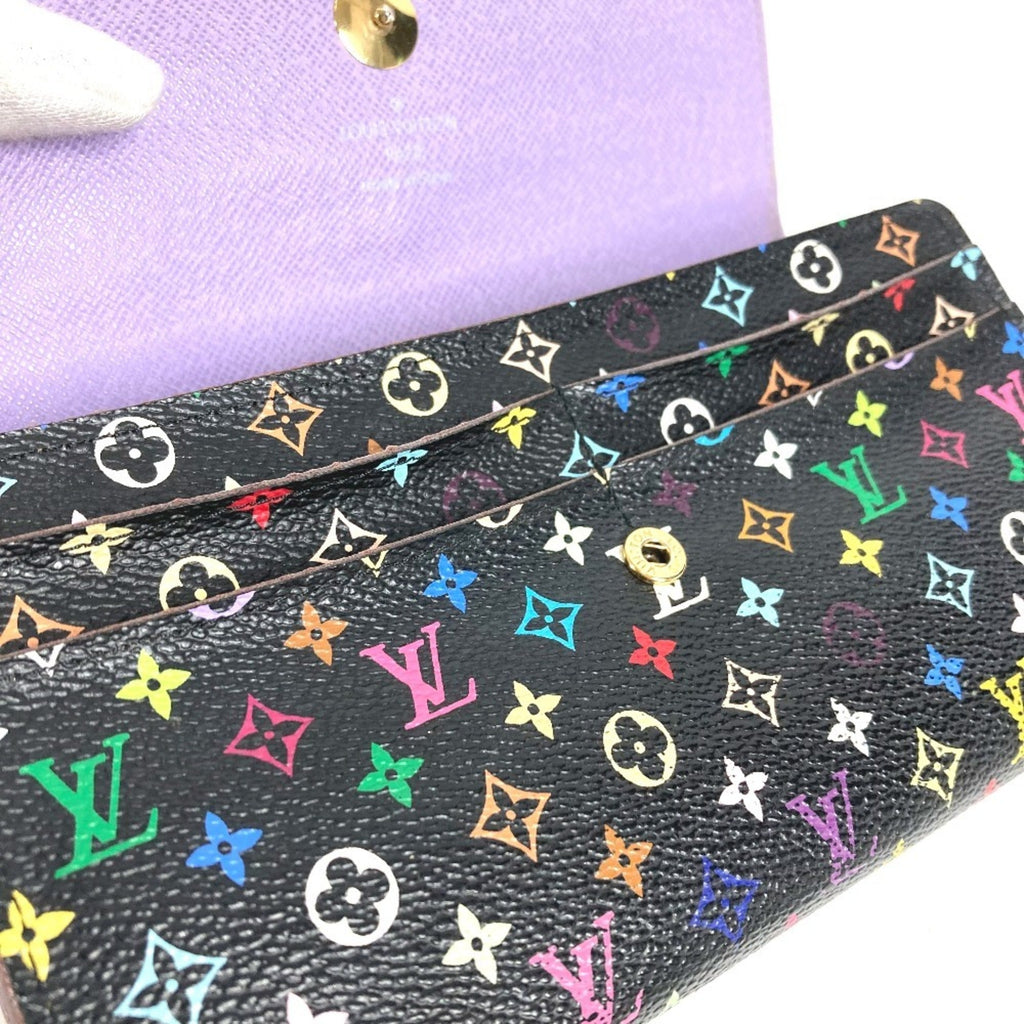 Louis Vuitton Black Multi-Color Purple Monogram Multicolore Canvas Chain/Shoulder Wallet