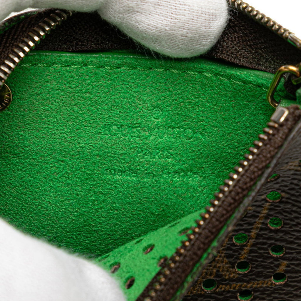 Louis Vuitton Monogram Perfo Brown Vert Pvc Leather Pochette