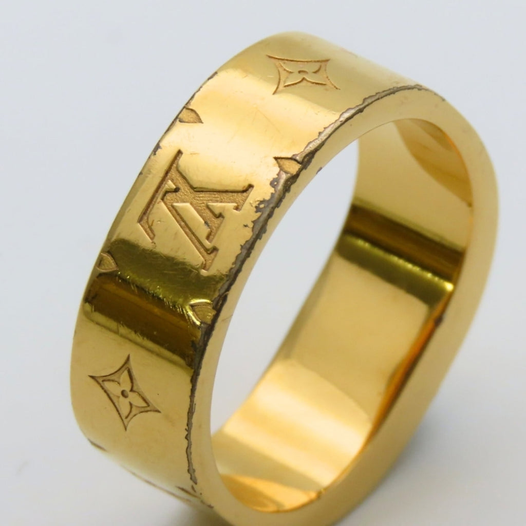 Louis Vuitton Gold Silver Gold Plating Metal Band Ring