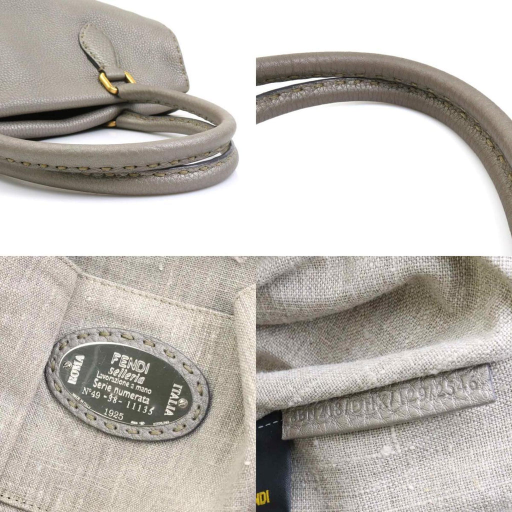 Fendi Gray Leather Handbag