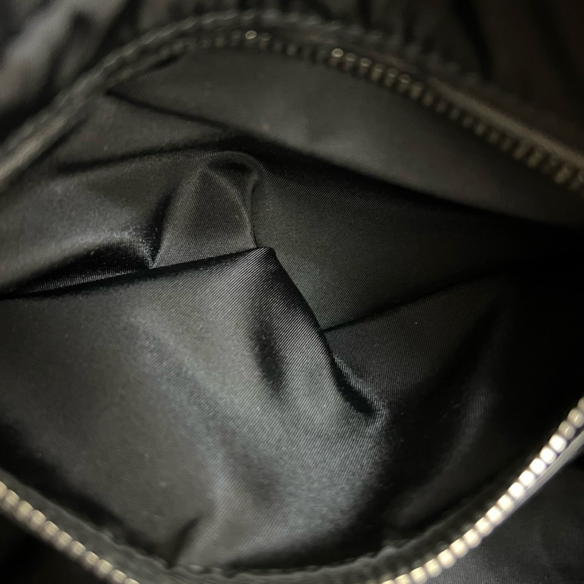 Prada Black Navy Nylon Leather Handbag Shoulder Bag Tote Bag