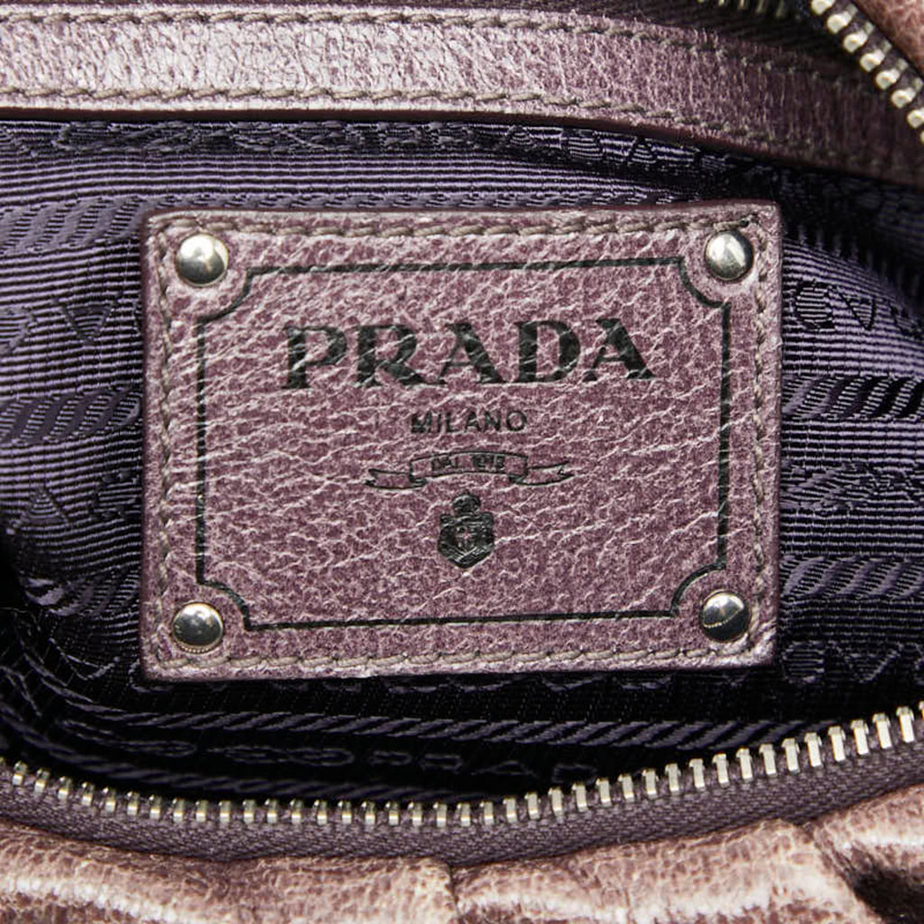 Prada Purple Leather Handbag Shoulder Bag