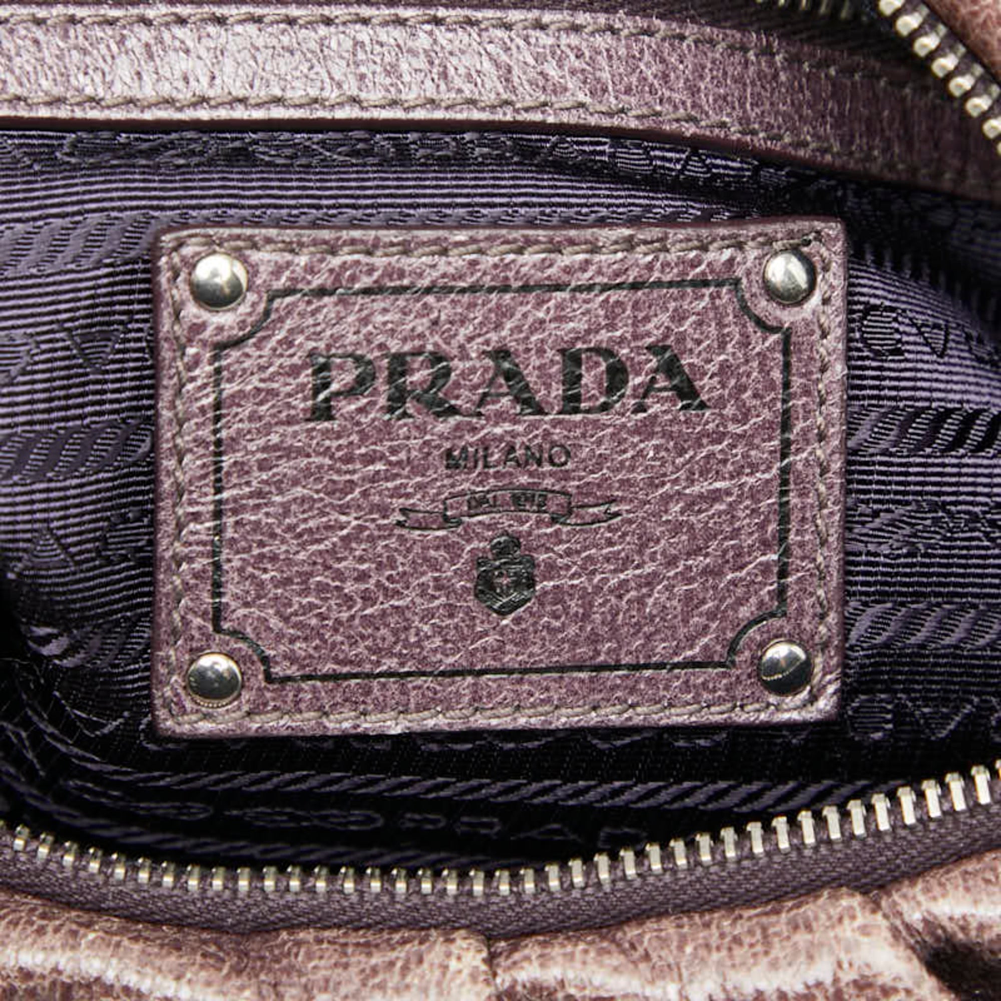 Prada Purple Leather Handbag Shoulder Bag